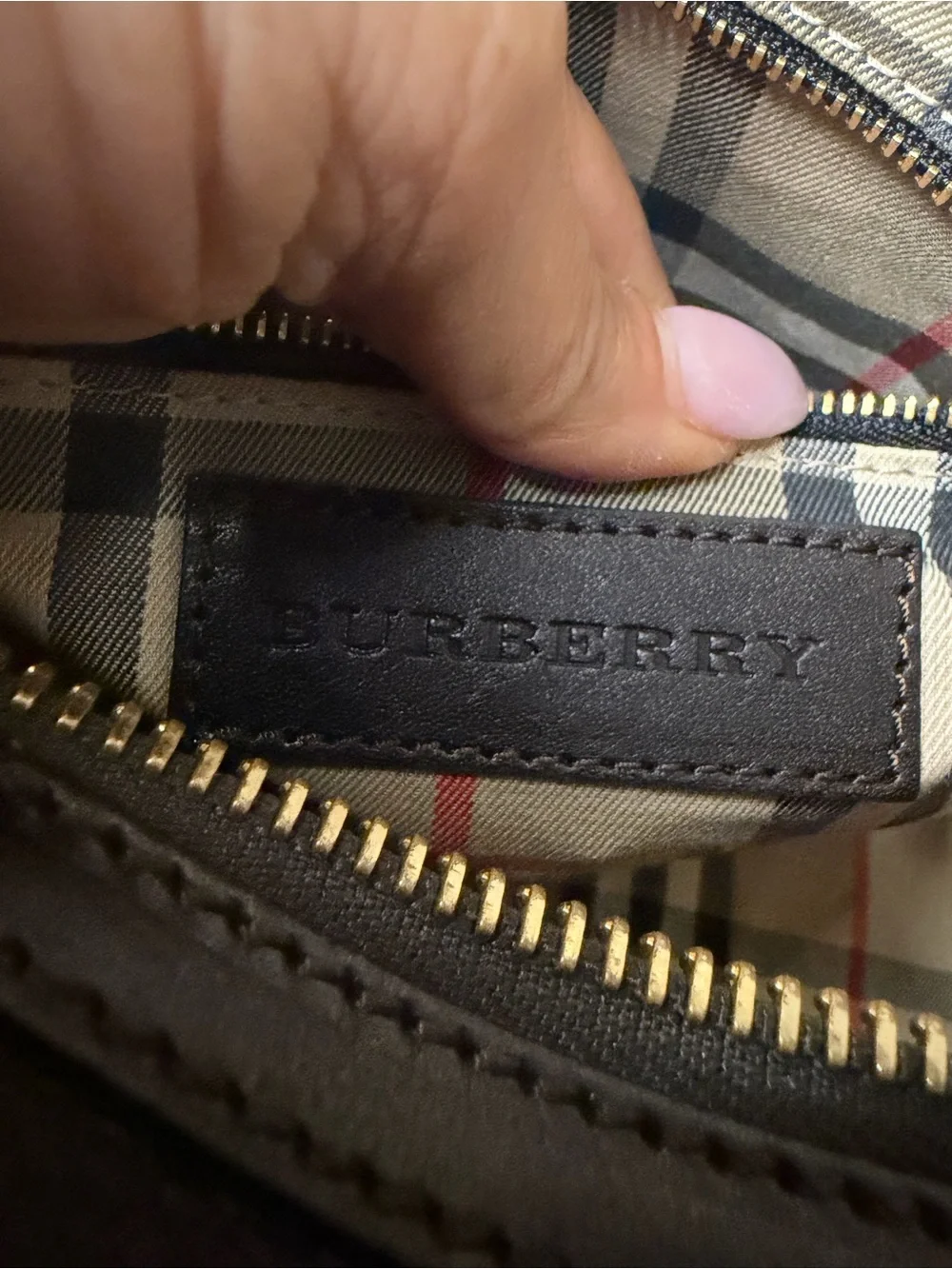 Burberry Brown Leather Boston Bag Authentic + COA
